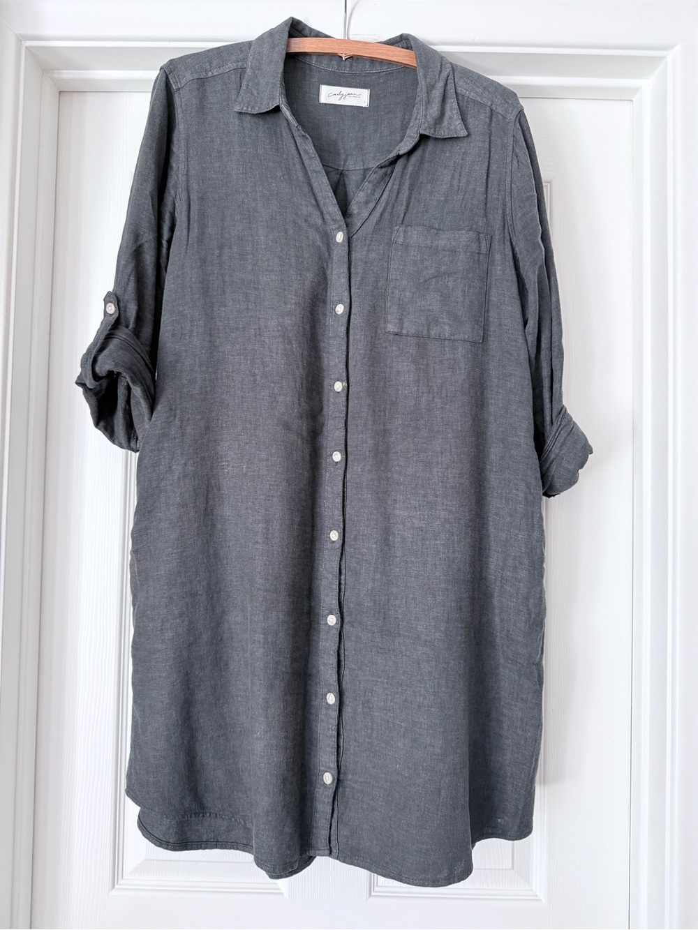 Carly Jean Los Angeles Shirt Dress Charcoal ay